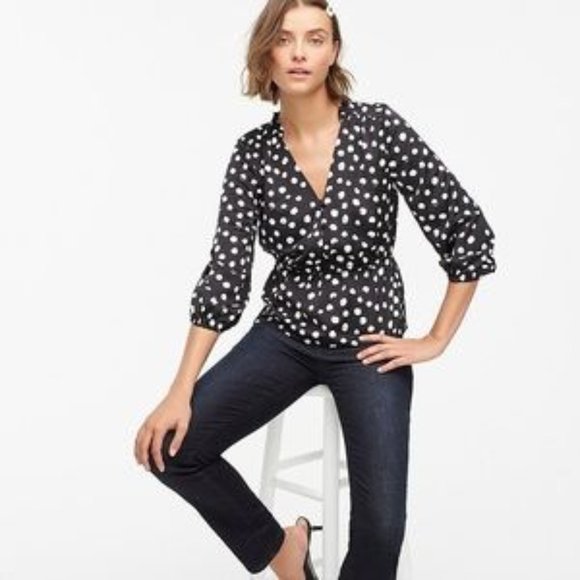 J. Crew Tops - J. Crew Peplum Polka Dot Blouse 4